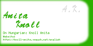 anita knoll business card